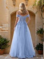 Perrine Snow Lavender back view prom dress