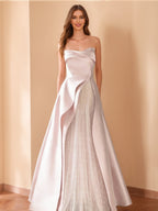 Odette Pearl Rose Pink front view prom dress