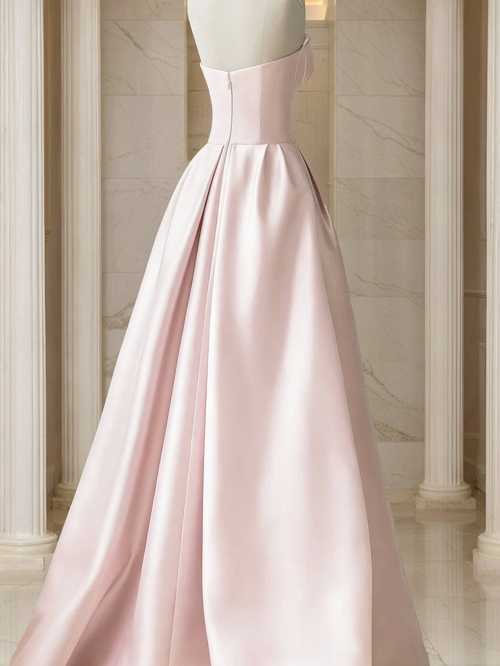 Odette Pearl Rose Pink back view prom dress