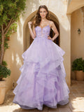Nerissa Faye Lilac front view prom dress