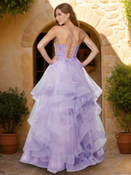 Nerissa Faye Lilac back view prom dress