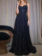 Kaelia Moon Black back view prom dress
