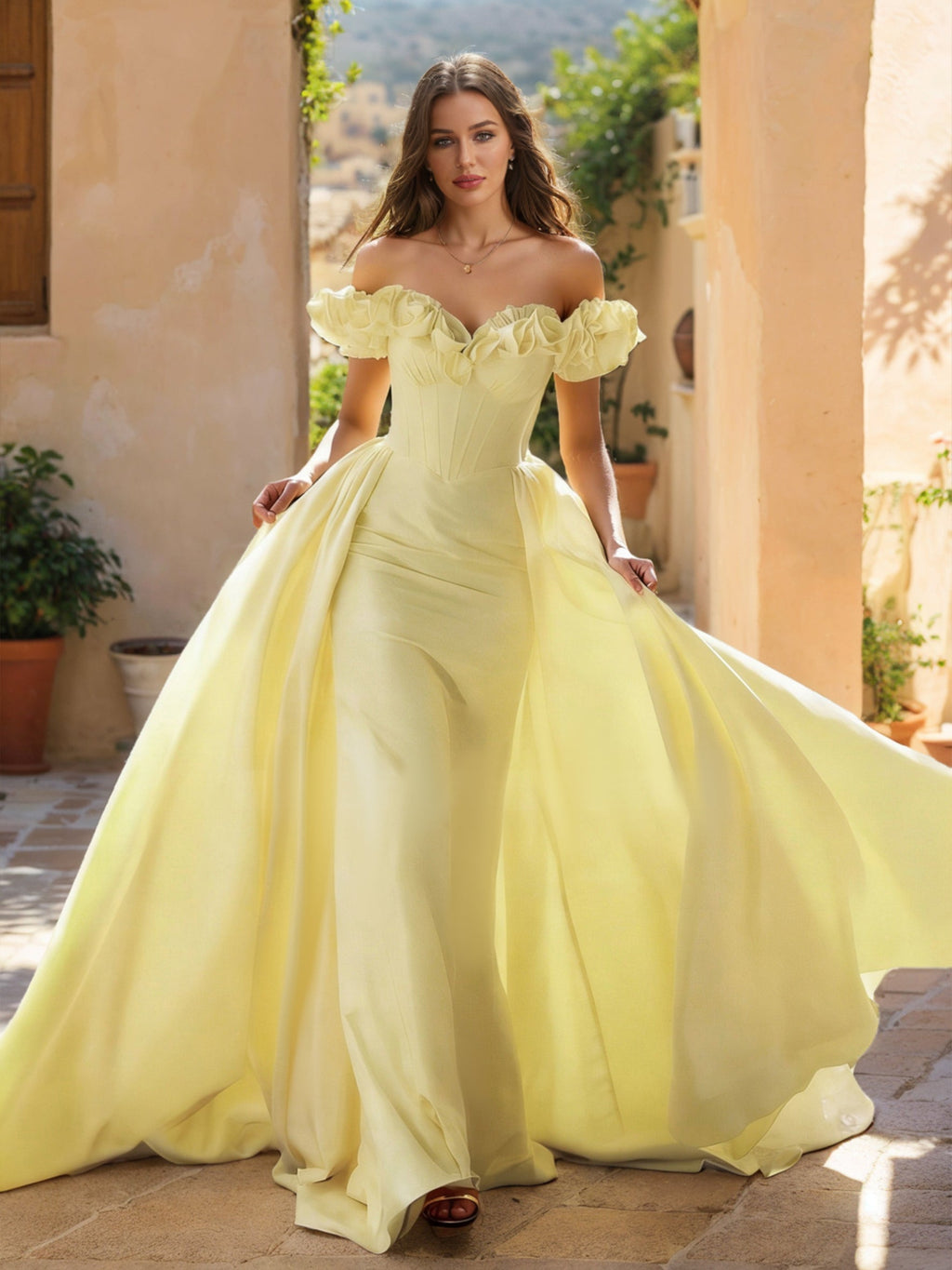 Jessara Bloom Daffodil front view prom dress