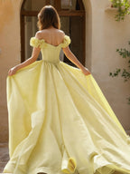 Jessara Bloom Daffodil back view prom dress