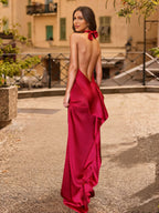Cosette June Fuchsia back view prom dress