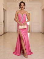 Zinnia Clare Hot Pink front view prom dress
