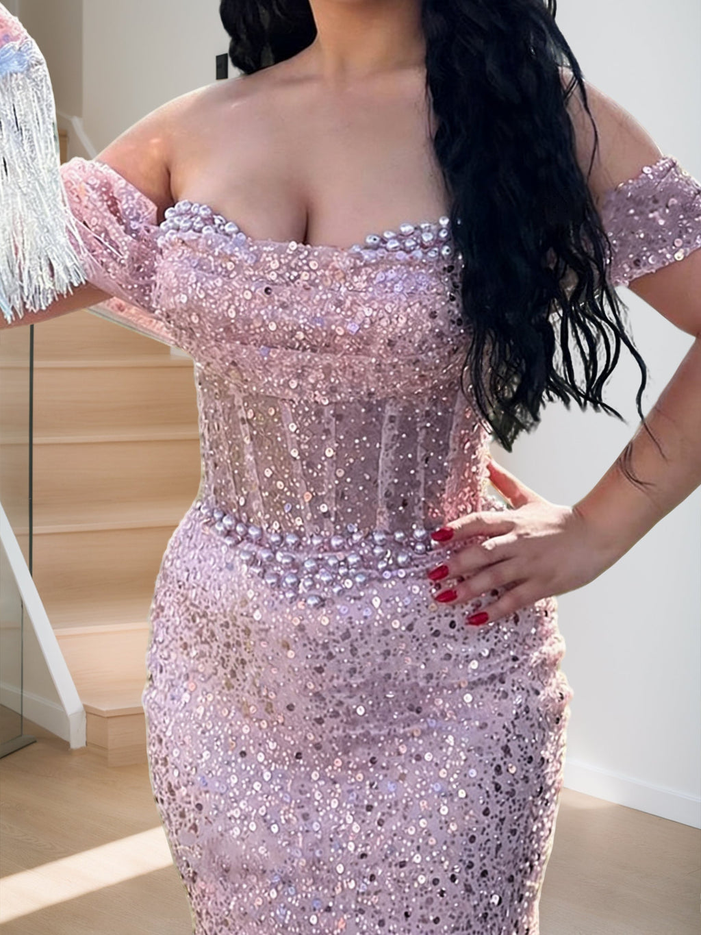 Undine Mae Lilac back view prom dress