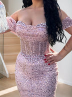 Undine Mae Lilac back view prom dress