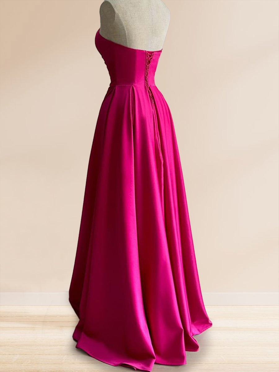 Renata Blue Hot Pink back view prom dress