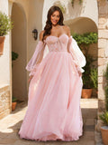 Quilla Rose Rose Pink front view prom dress