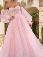 Quilla Rose Rose Pink side view prom dress