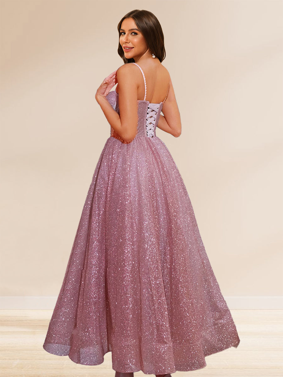 Oriella Faye Dusty Rose back view prom dress