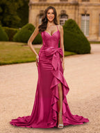 Nerine Bloom Hot Pink front view prom dress