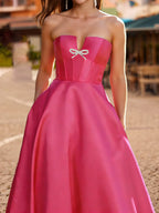Maelle Dawn Hot Pink side view prom dress