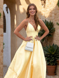 Kestrel Pearl Yellow front view prom dress