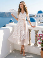Francesca June White front view mother of the bride dress