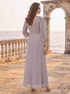 Lucille Rose Pearl Pink back view mother of the bride dress