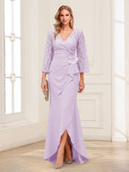 Lucille Rose Lilac back view mother of the bride dress
