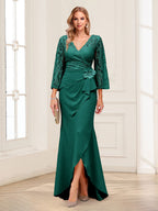 Lucille Rose Peacock front view mother of the bride dress