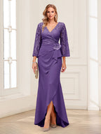 Lucille Rose Regency front view mother of the bride dress