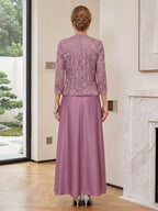 Desiree Mauve back view wedding guest dress