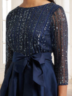 Abigail Rose Navy Blue side view mother of the bride dress