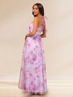 Julienne Sage Rose Pink back view prom dress