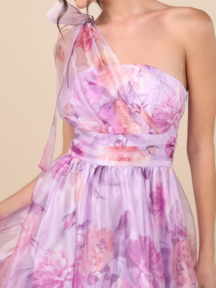 Julienne Sage Rose Pink side view prom dress