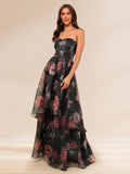 Isabeau Rain Black front view prom dress