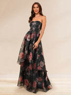 Isabeau Rain Black front view prom dress
