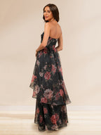 Isabeau Rain Black back view prom dress