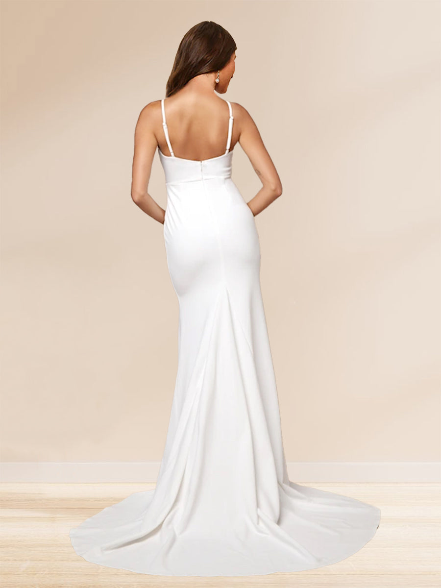 Fiora Blythe White back view prom dress