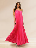 Elaris Moon Hot Pink front view prom dress