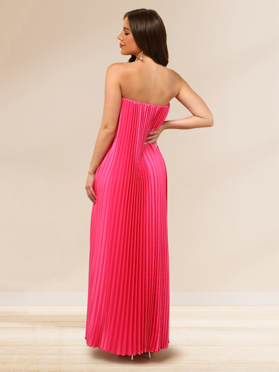 Elaris Moon Hot Pink back view prom dress