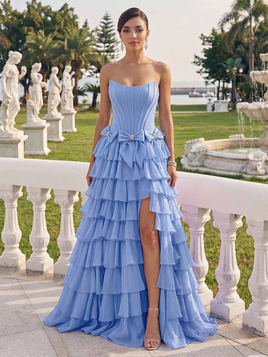 Briony Fawn Royal Blue front view prom dress
