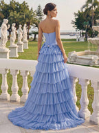 Briony Fawn Royal Blue back view prom dress