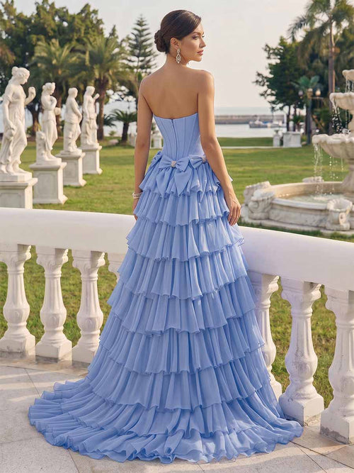 Briony Fawn Royal Blue back view prom dress
