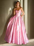 Celine Maris Rose Pink front view prom dress