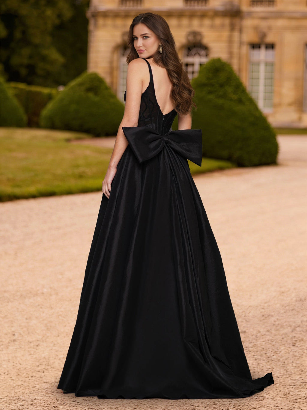 Bellara Dawn Black back view prom dress