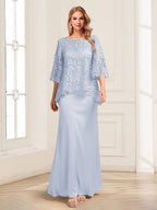 Heloise Amber Lavender front view mother of the bride dress