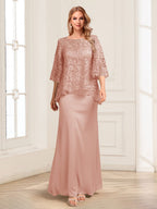 Heloise Amber Mauve front view mother of the bride dress