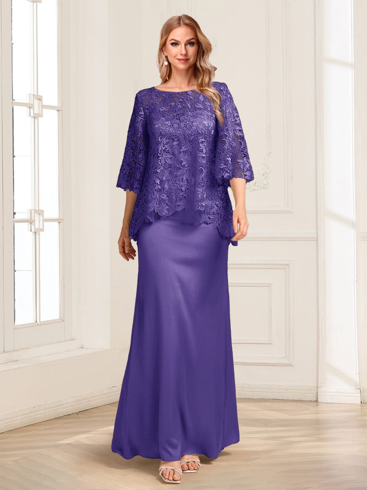 Heloise Amber Regency front view mother of the bride dress