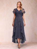 Eleanora Bloom Navy Blue front view mother of the bride dress