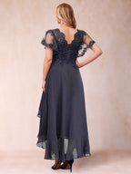 Eleanora Bloom Navy Blue back view mother of the bride dress