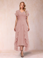 Eleanora Bloom Dusty Rose back view mother of the bride dress