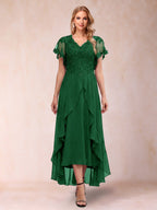 Eleanora Bloom Emerald front view mother of the bride dress