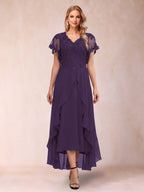 Eleanora Bloom Grape front view mother of the bride dress