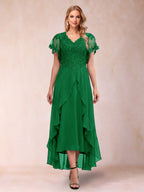Eleanora Bloom Forest Green front view mother of the bride dress
