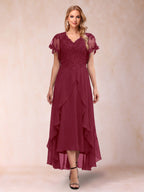 Eleanora Bloom Burgundy back view mother of the bride dress