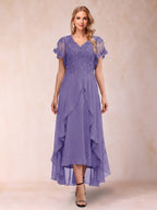 Eleanora Bloom Lilac front view mother of the bride dress